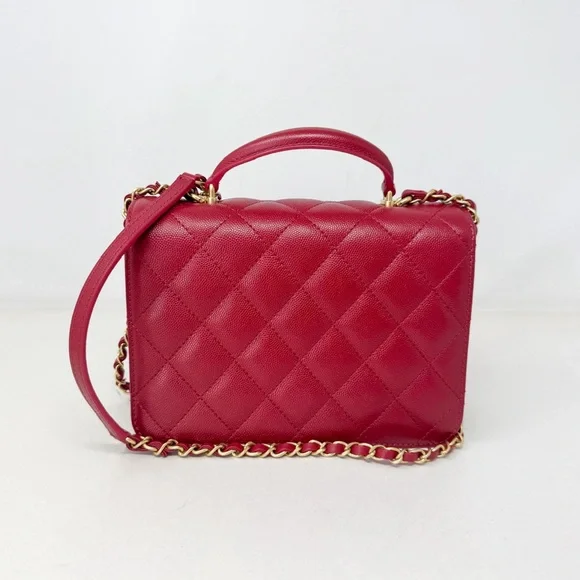 Chanel Red Top Handle Flap Bag - Picture 4 of 13